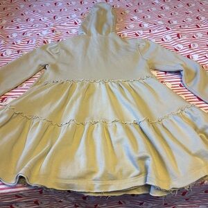 Free People Cream Tiered Hoodie Beige XS